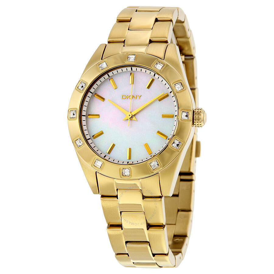 DKNY White Mother of Pearl Dial Ladies Watch NY8661
