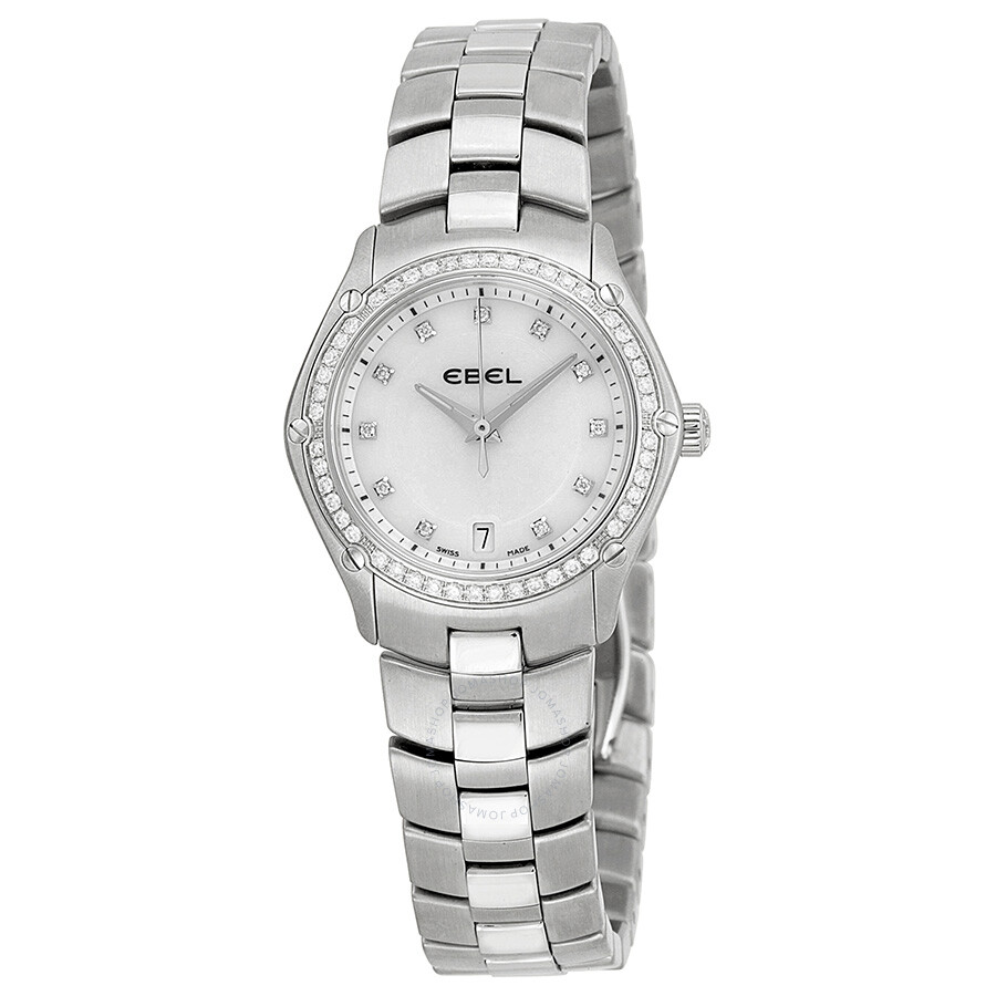 Ebel Classic Sport Mother of Pearl Diamond Bezel Ladies Watch 1215983