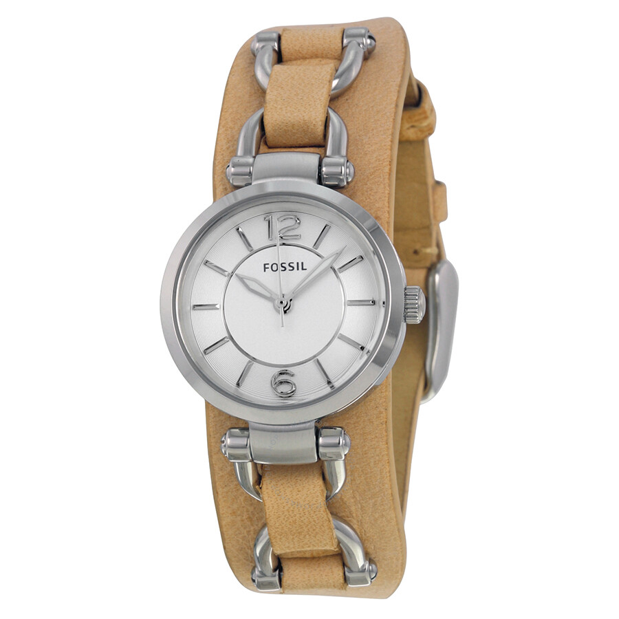 Fossil Artisan White Dial Sand Leather Quatz Ladies Watch