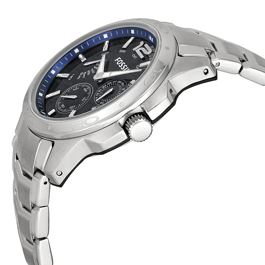 Fossil MultiFunction Blue Dial Stainless Steel Men's Watch BQ9346