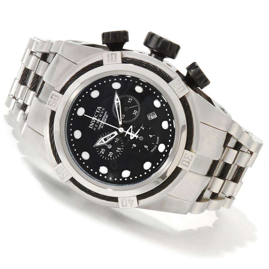 Invicta Bolt Chronograph Black Dial Stainless Steel Band Men's Watch