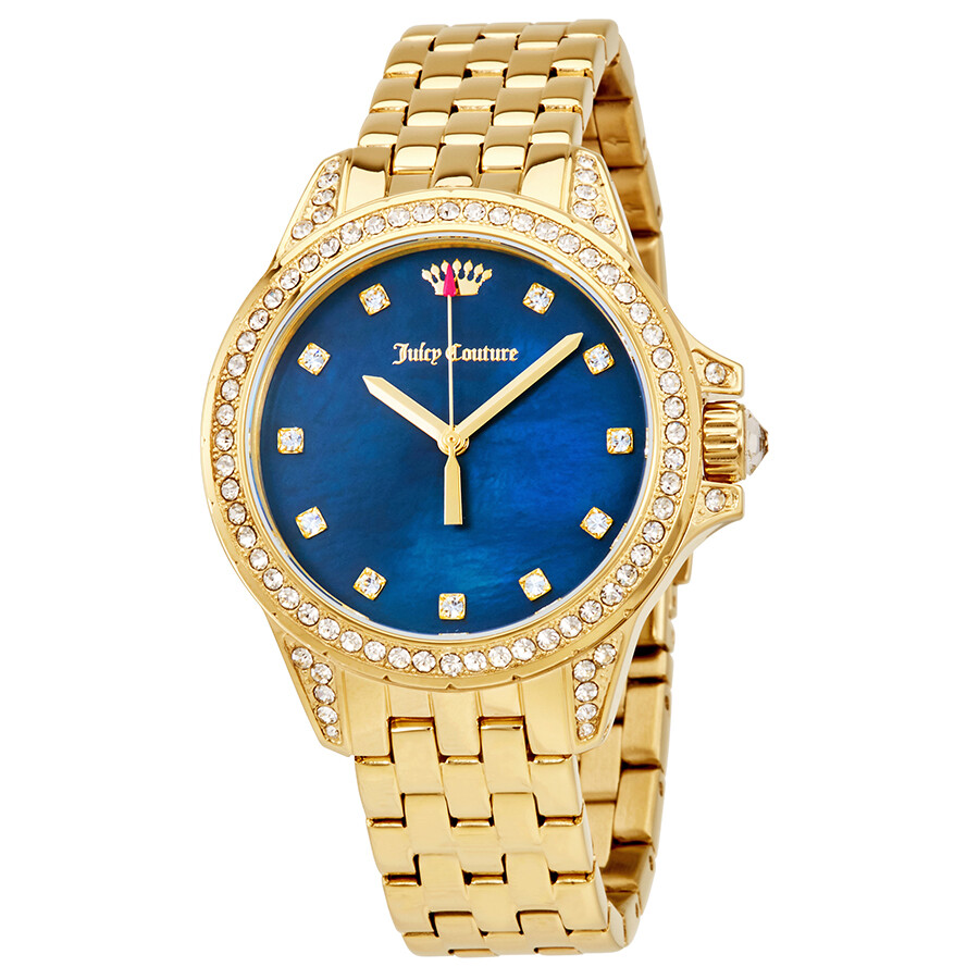 Juicy Couture Malibu Blue Dial Ladies Gold Tone Watch 1901492 Juicy
