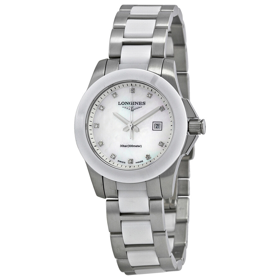 longines conquest automatic white dial