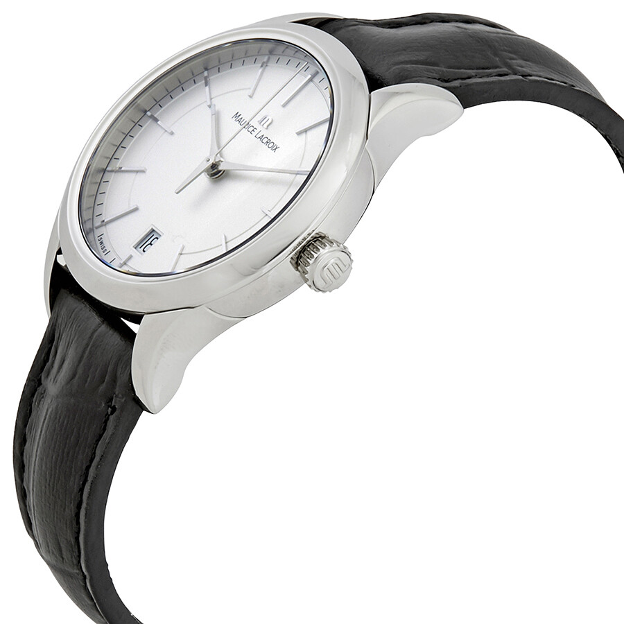 Maurice Lacroix Les Classiques Silver Dial Black Leather Band Ladies