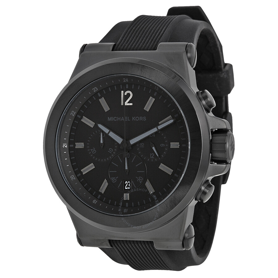 Michael Kors Dylan Black Silicone Strap Men S Watch Mk8152 Dylan Michael Kors Watches