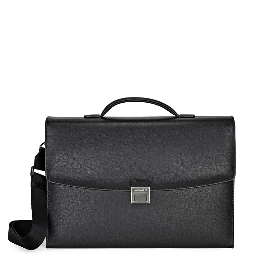 MontBlanc Sartorial Single Gusset Black Leather Briefcase Montblanc