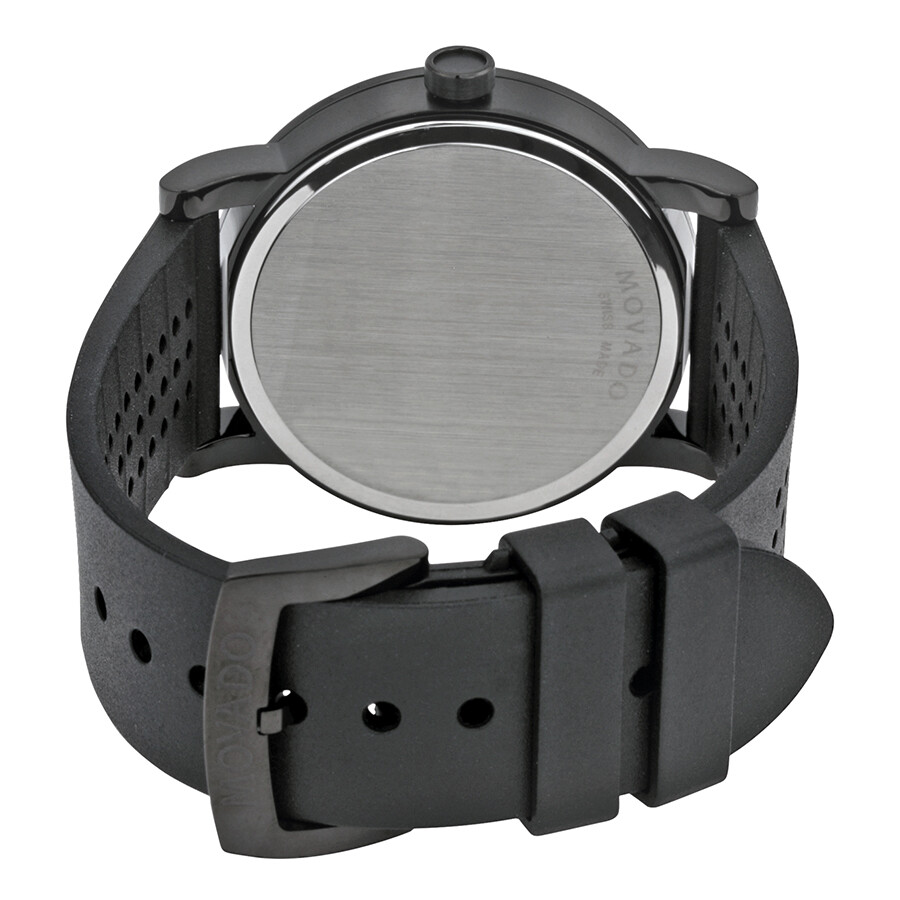 Movado Museum Black Dial Rubber Strap Men's Watch 0607038 Museum