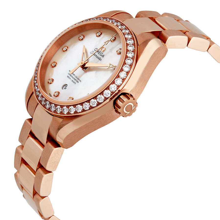 Omega Seamaster 18 Carat Rose Gold Ladies Diamond Watch 231.55.34.20.55