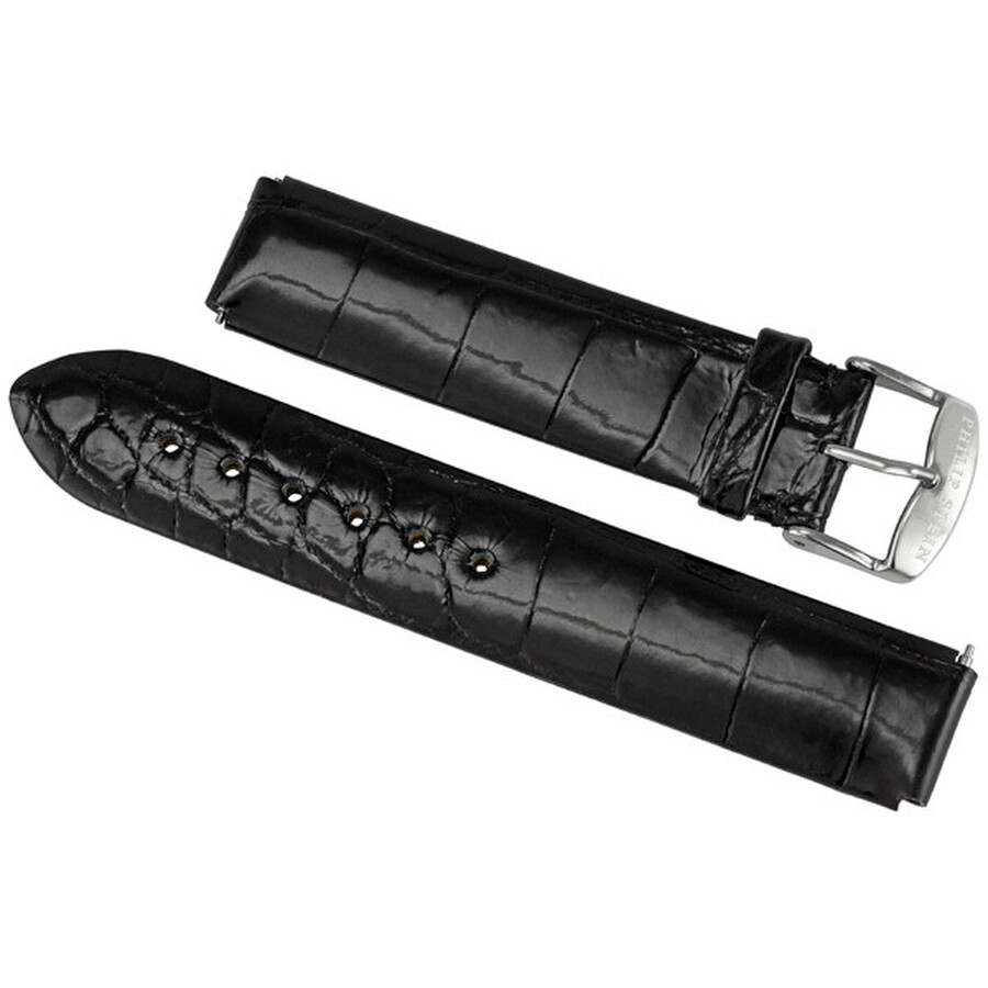 Philip Stein Teslar Black Shiny Alligator Watch Strap 1ABS Watch
