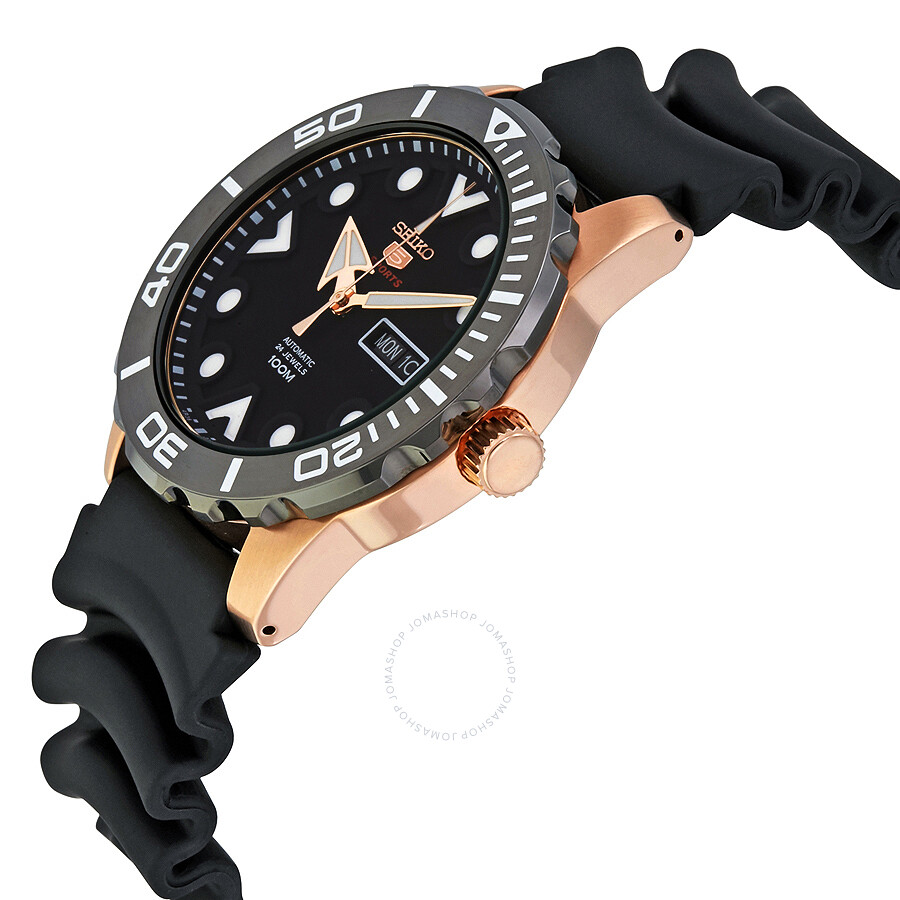 seiko 5 black rubber automatic s seiko 5 black rubber automatic s
