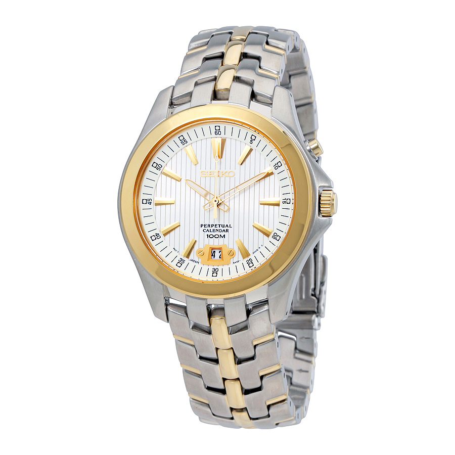 Seiko Perpetual Calendar Two tone Men s Watch SNQ102 Perpetual 