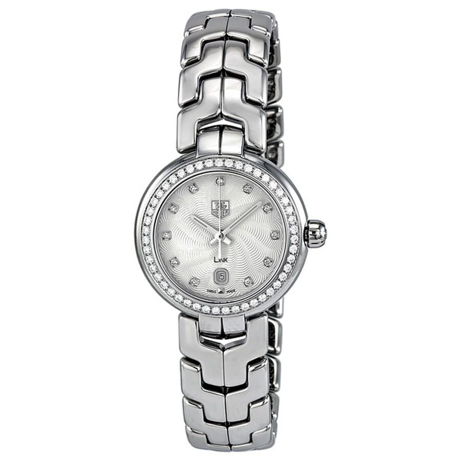 Tag Heuer Link Diamond Silver Guilloche Steel Ladies Watch WAT1414