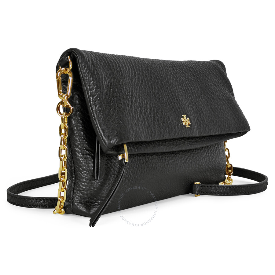 Tory Burch Fold Over Crossbody- Black - Tory Burch - Handbags & Accessories - Jomashop