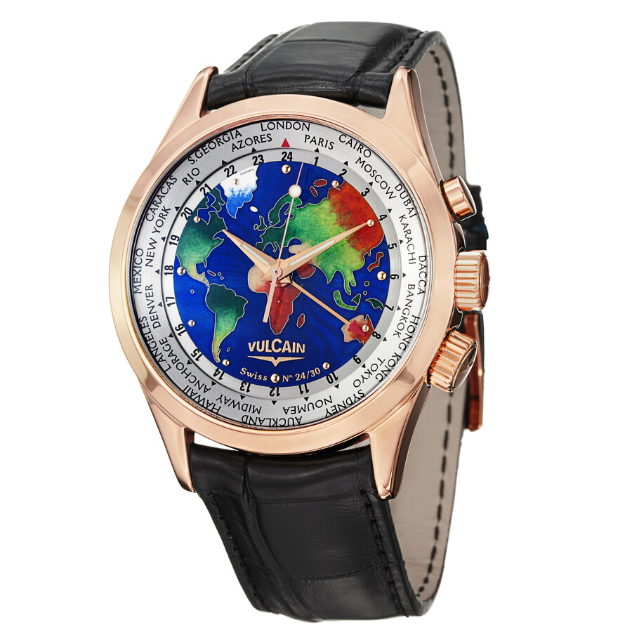 Vulcain Cloisonne The World GMT Mechanical Silver Dial Men's Watch