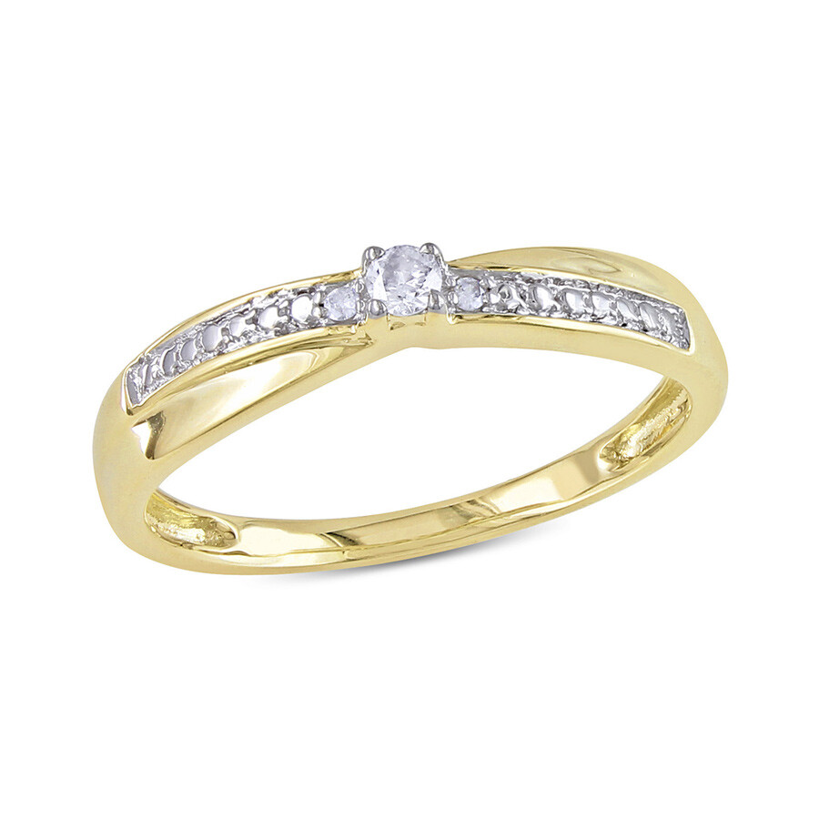 Shop Amour Diamond Promise Ring In 10k Yellow Gold In Gold / Yellow