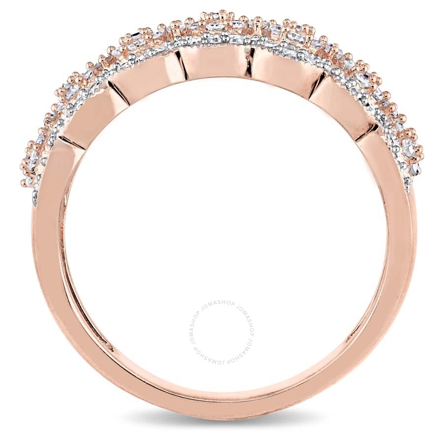 Amour 1/2 Ct Tw Diamond Milgrain Vintage Flower Ring In 10k Rose Gold In Gold / Rose / Rose Gold