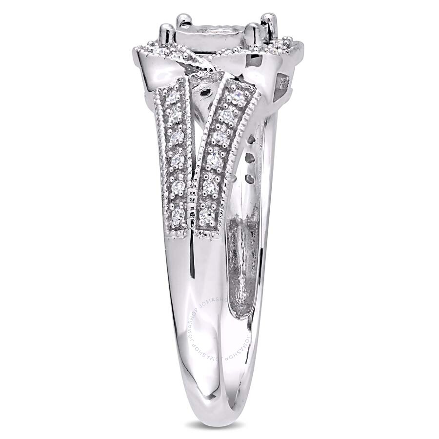 Amour 1/5 Ct Tw Diamond Vintage Split Shank Ring In 10k White Gold In White