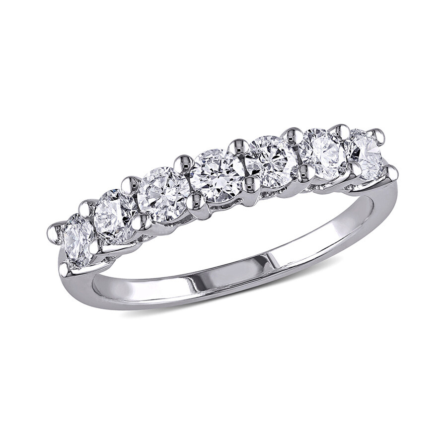 Amour 1 Ct Tw Diamond Anniversary Band In 14k White Gold In Gold / White