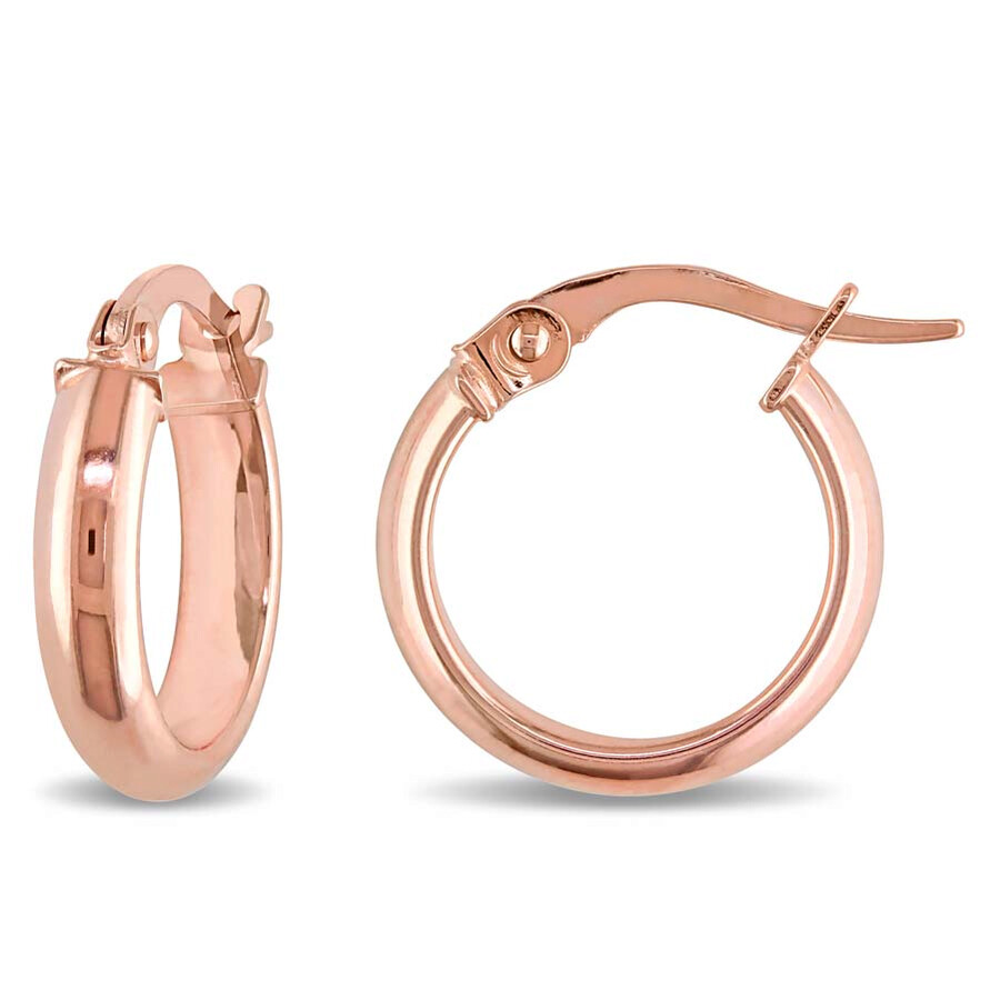 Amour Hoop Earrings In 10K Rose Gold JMS004680 Jewelry