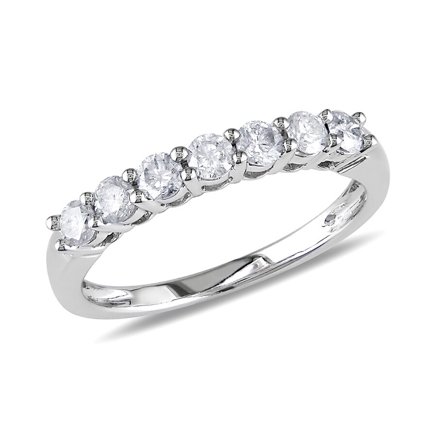 Amour 1/2 Ct Tw Diamond Anniversary Band In 10k White Gold In Gold / White