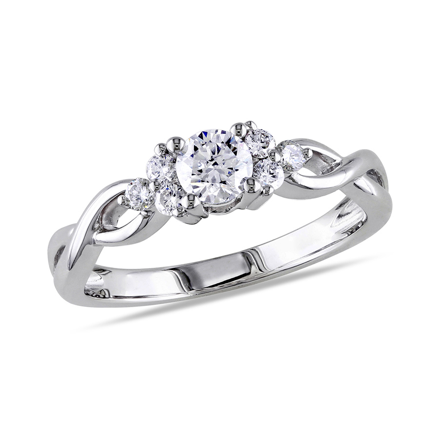 Amour 1/2 CT TW Diamond Engagement Ring In 14K White Gold 7500064752-9 ...