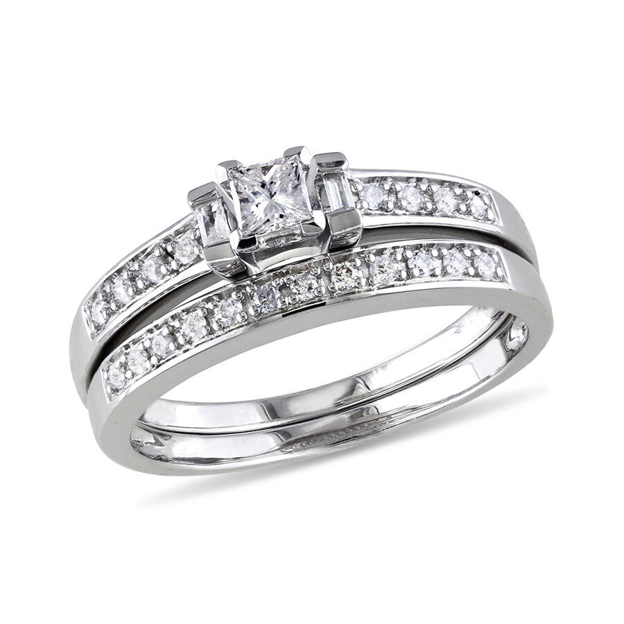 Amour 1/3 Ct Tw Princess Cut In Silver / White