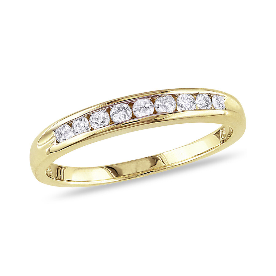 Amour 1/4 Ct Tw Channel Set Diamond Anniversary Band In 10k Yellow Gold In Gold / White / Yellow