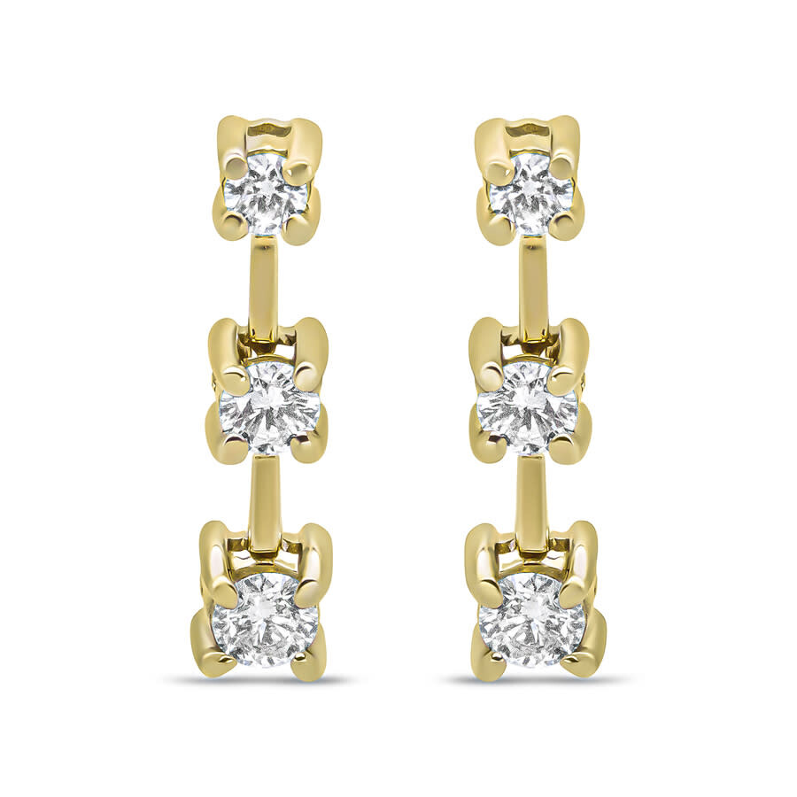 Haus Of Brilliance 14k Yellow Gold 1/2 Cttw Round Diamond 3 Stone Graduated Linear Drop Past In Yellow