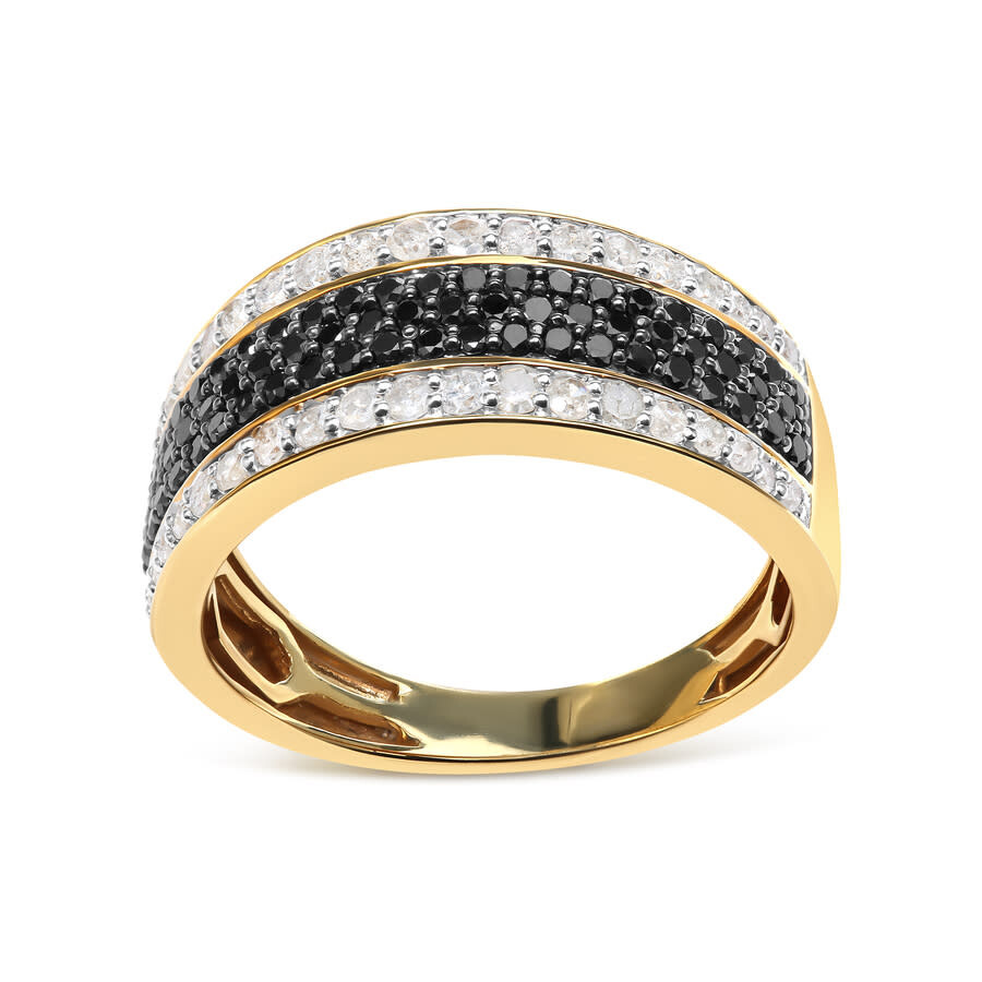 Haus Of Brilliance Men's 10k Yellow Gold 1 1/4 Cttw White And Black Diamond Cluster Ring (black Colo