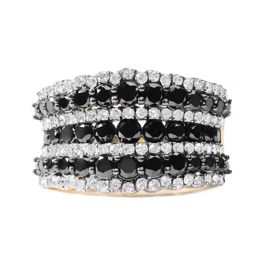 Shop Haus Of Brilliance 14k Yellow Gold Plated .925 Sterling Silver 1 3/4 Cttw Treated Black And White Alternating Diamond M