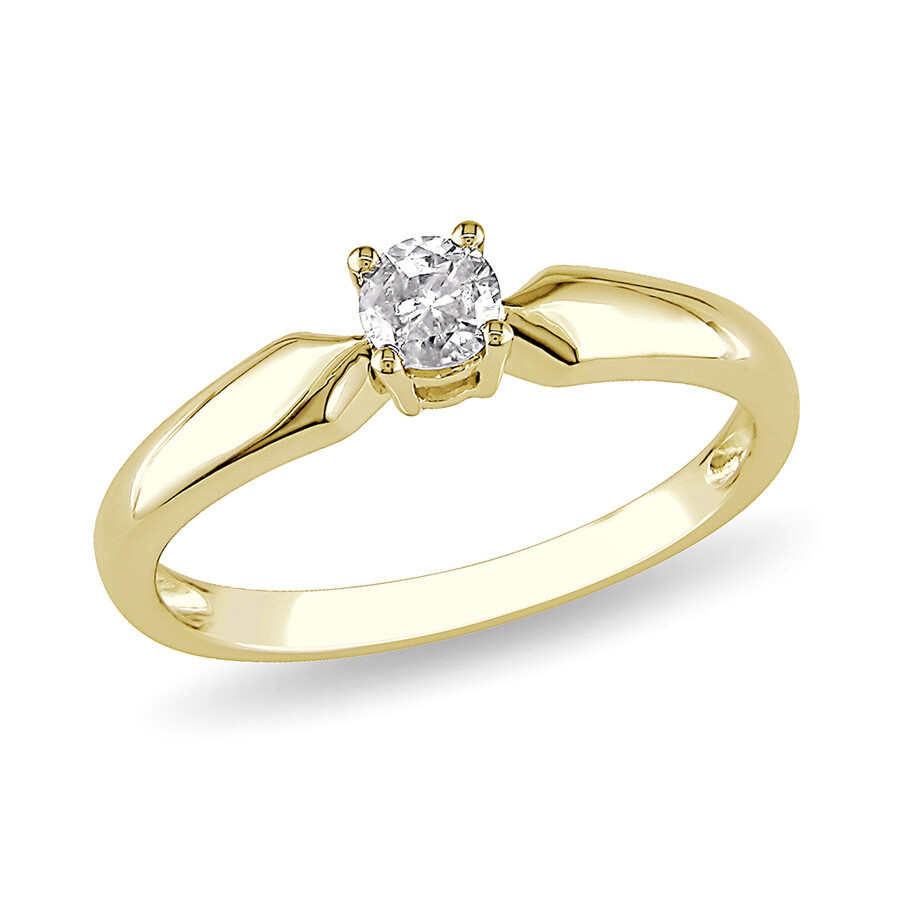 Amour 1/5 Ct Tw Diamond Solitaire Engagement Ring In 10k Yellow Gold In Gold / Gold Tone / Yellow