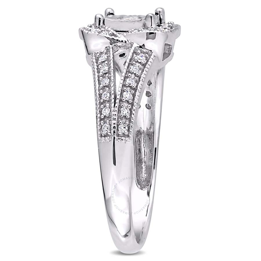 Amour 1/5 Ct Tw Diamond Vintage Split Shank Ring In 10k White Gold In White