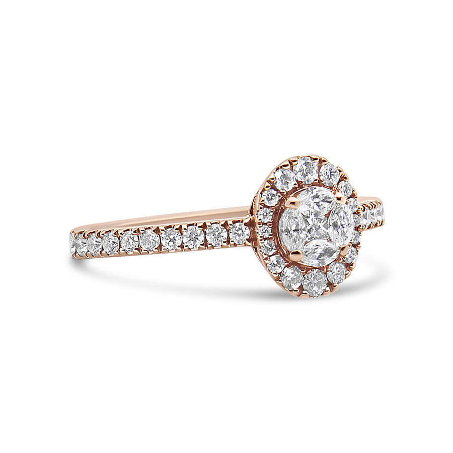Haus Of Brilliance 18k Rose Gold 1/2 Cttw Composite Marquise Composite Diamond Oval Shaped Halo Engagement Ring (f-g Co In Pink