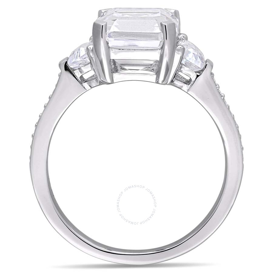 Amour 5 1/5 Ct Tgw White Topaz And Diamond Accent Estate Ring In Sterling Silver In White