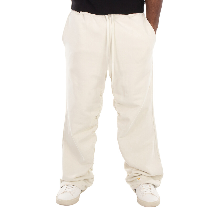 Embroidered Motif Cotton Shroud Sweatpants, Size Large