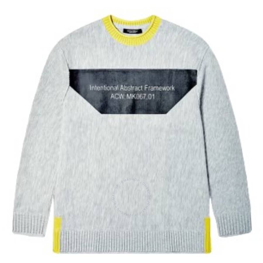 A-cold-wall* A Cold Wall Light Grey Framework Crewneck Graphic Sweater In Grey