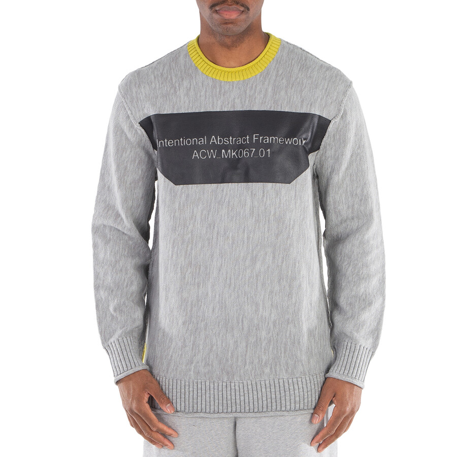 Light Grey Framework Crewneck Graphic Sweater