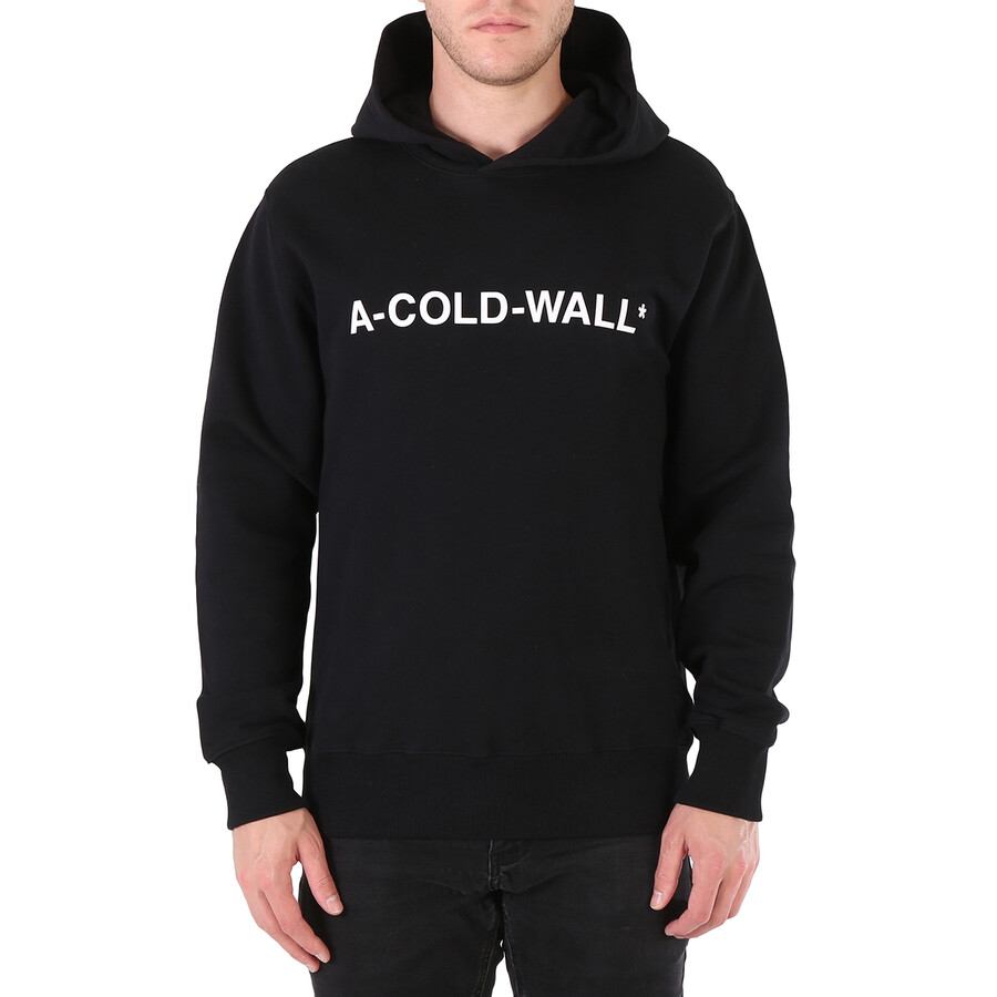 Men's Black Essential Logo Cotton Hoodie