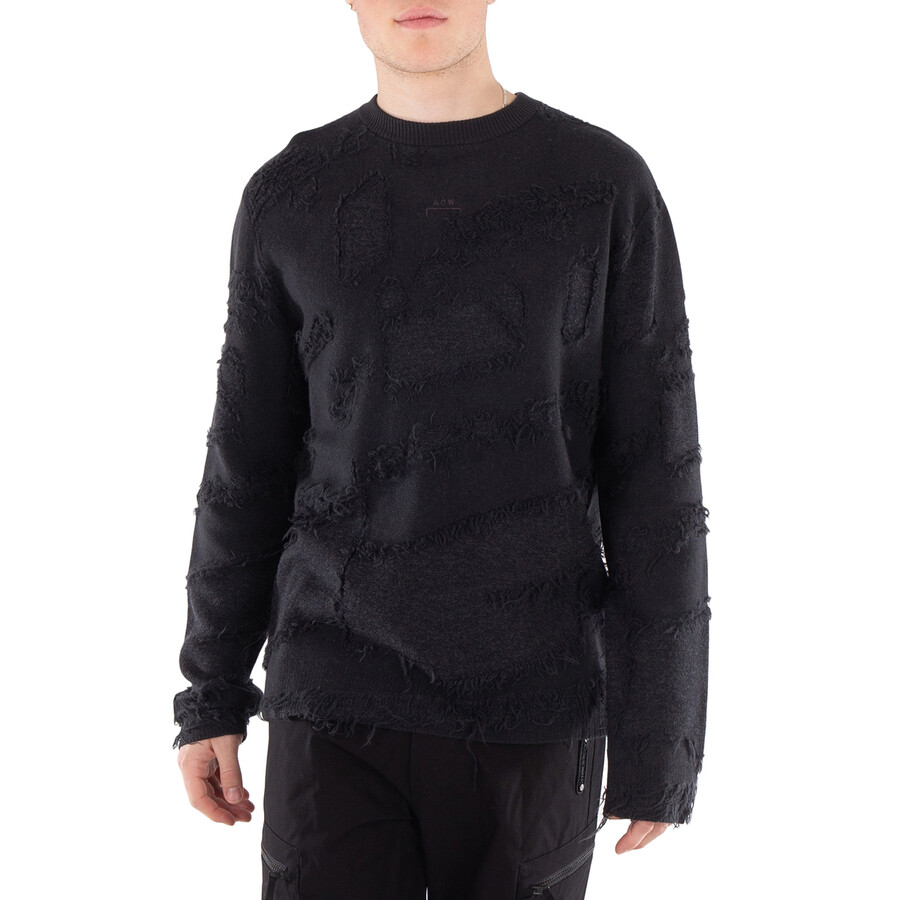 Men's Black Woolen Frontage Jumper