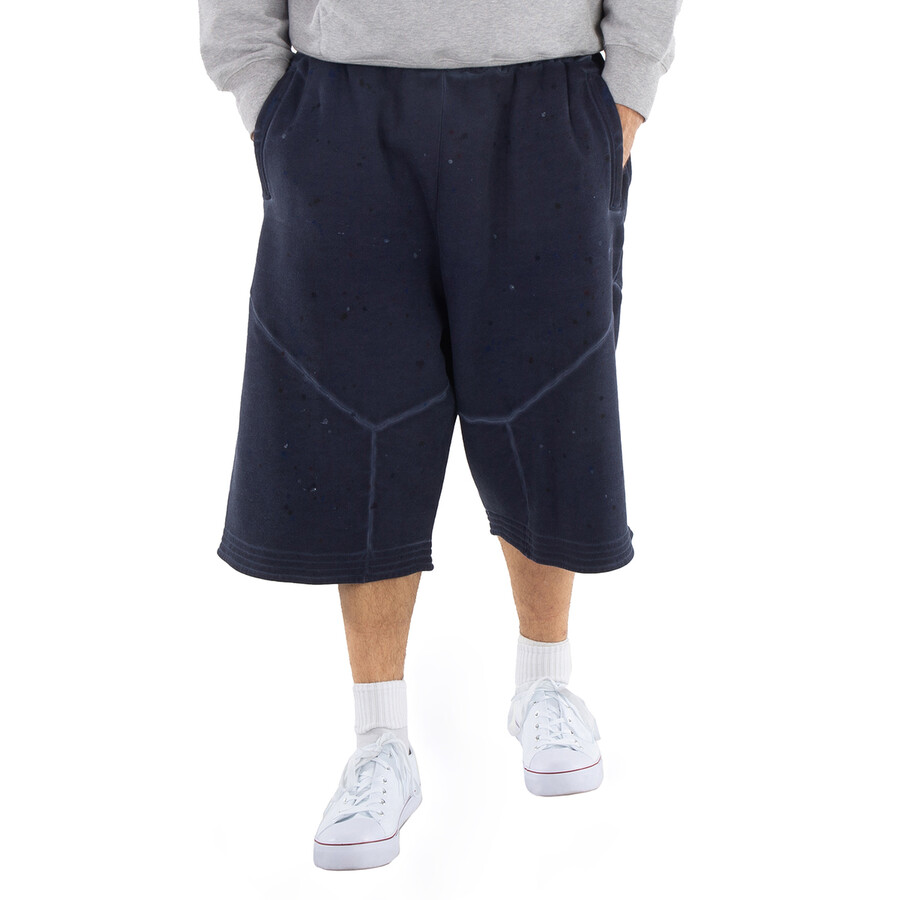 Navy Studio Wide Leg Faded Jersey Shorts