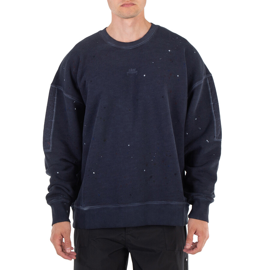 Studio Cotton Crewneck Sweatshirt- Navy