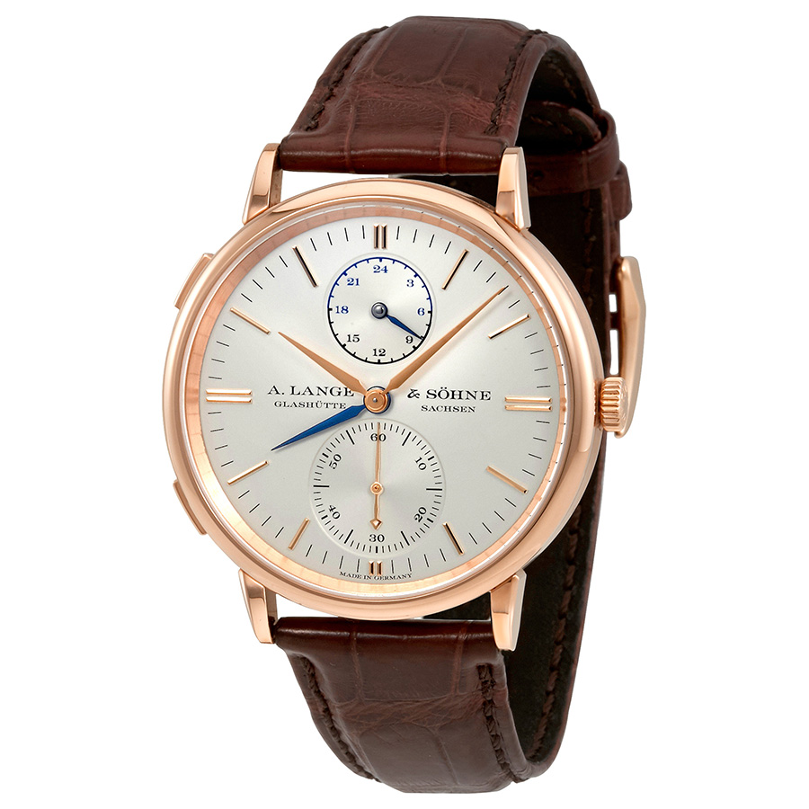 A. Lange and Sohne Saxonia Automatic Dual Time Silver Dial Men's Watch 386.032