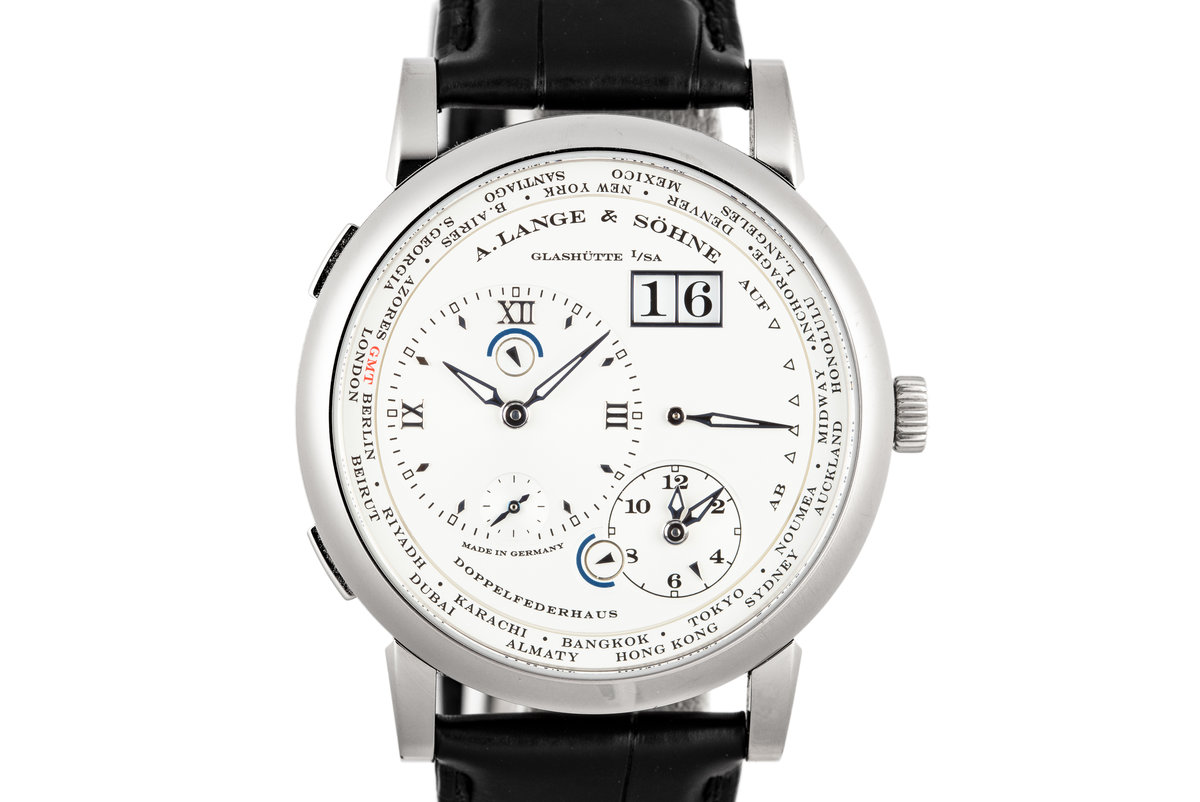 A. Lange and Sohne Silver Dial 18kt White Gold Black Leather Men's Watch 116.039