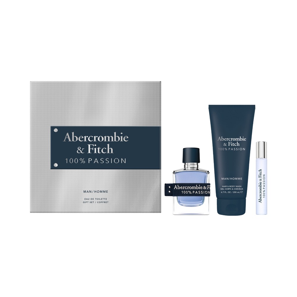 Abercrombie And Fitch Men's 100% Passion 3pcs EDT Gift Set