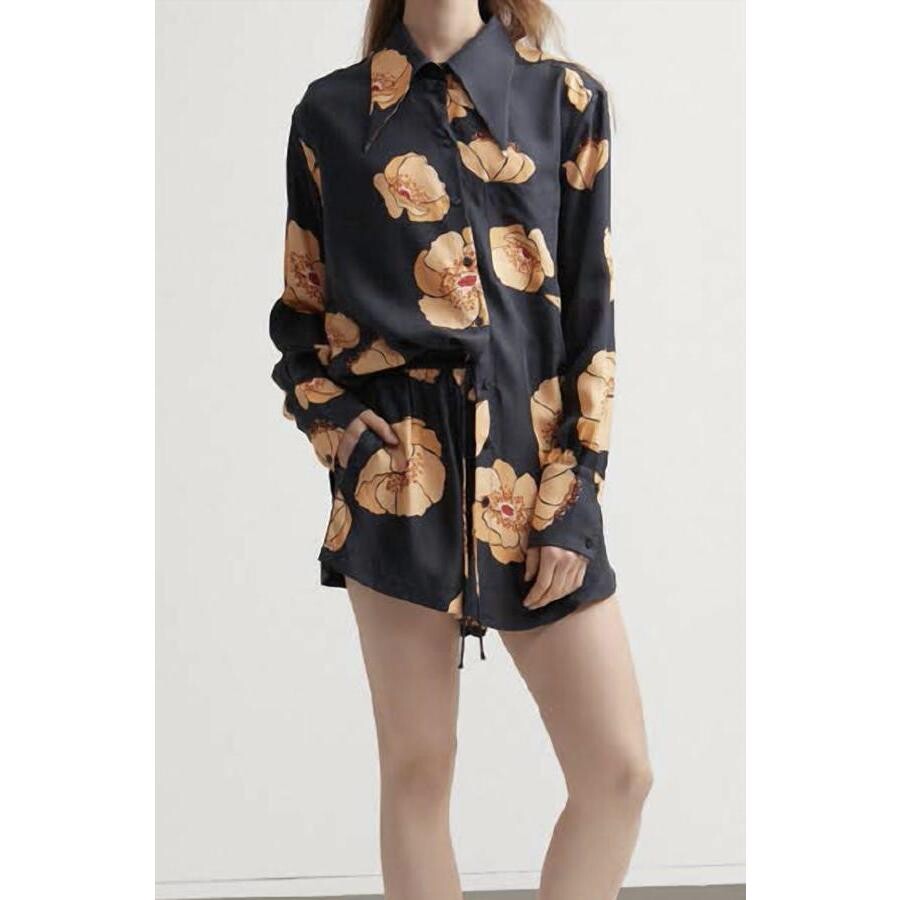 Acler Ladies Antol Shirt Black Floral 124105-Black Floral