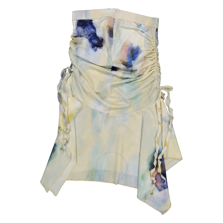 Acne Studios Enola Floral Asymmetric Midi Skirt In Blue