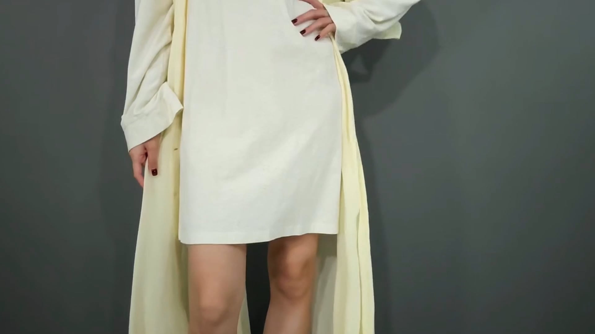 knee length dresses for ladies Bea Pale Yellow Dress – MATTERS main image 1