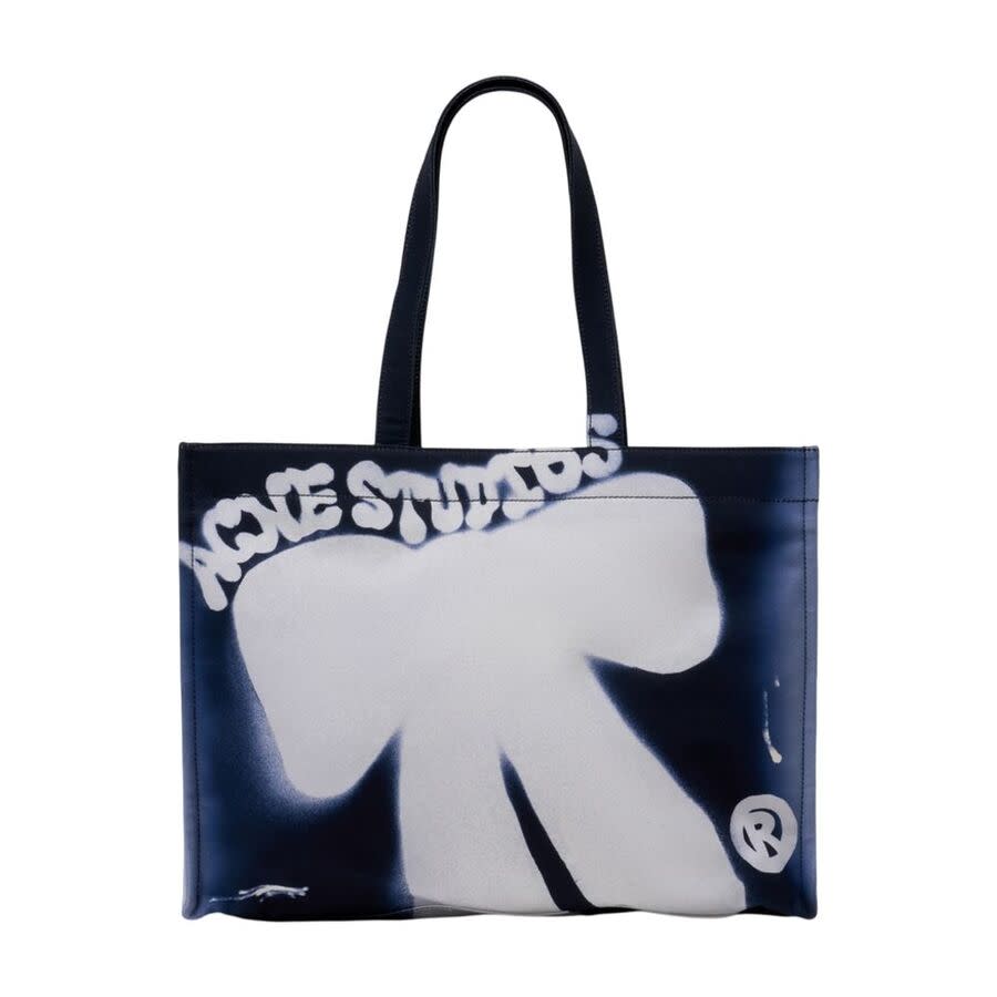 Acne Studios Logo-graphic Cotton Tote Bag  Blue