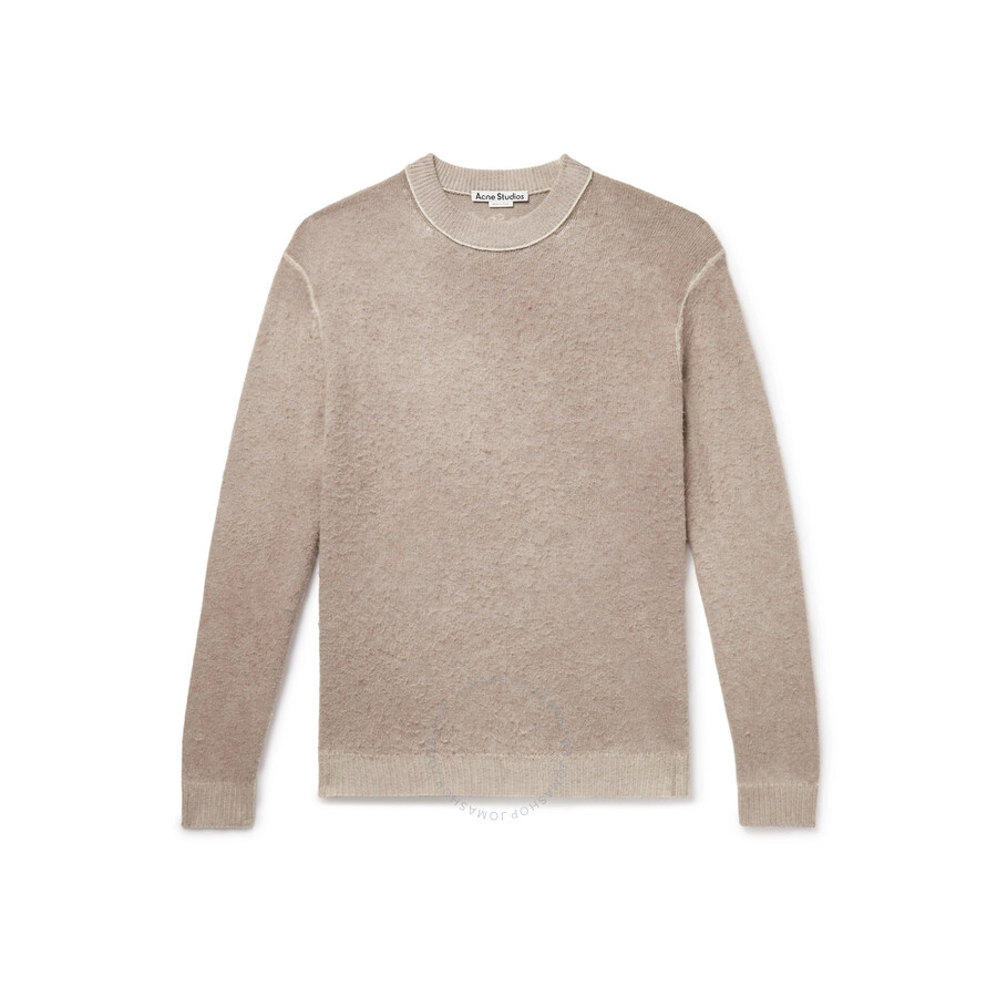 Acne Studios Men's Beige Printed Crewneck Jumper In Beige