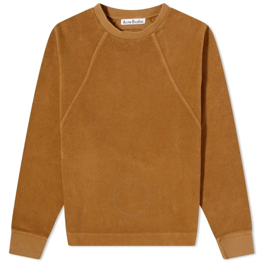 Acne Studios Men's Brown Crew Neck Cotton Fleece Sweatshirt, Size X